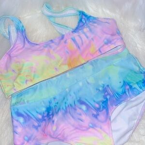 Tie Dye High Waisted Swimwear